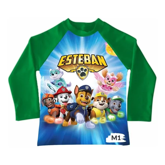 Playera Piscina Playa Baño Niño Paw Patrol Patrulla Canina 