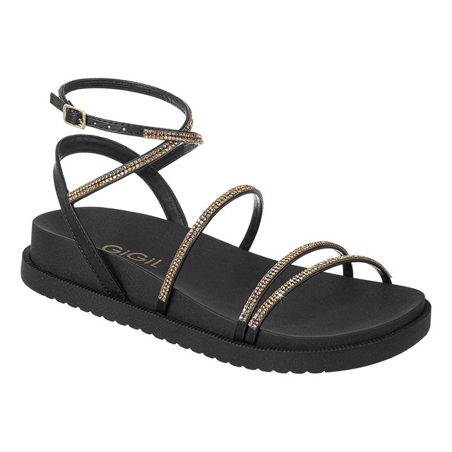 Sandália Feminina Papete Birken Flatform Brilho Strass Gigil Sandália Feminina Papete Birken Flatform Brilho Strass Gigil