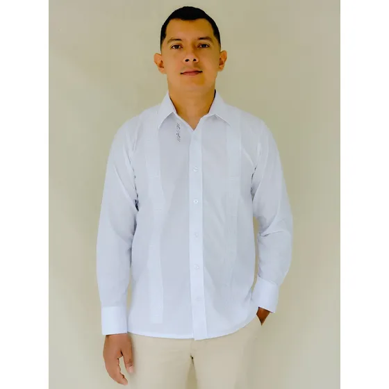 Camisa Guayabera 100% Lino, Manga Larga