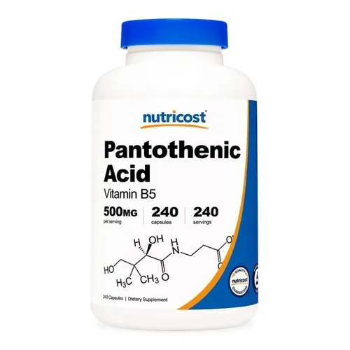 Acido Pantotenico 500mg Vitamina B5 240 Capsulas Nutricost O Sabor Neutro