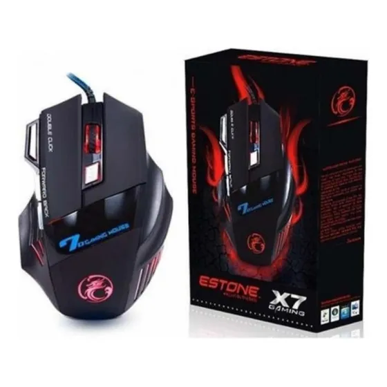 Mouse X7 Gaming E-sports 7 Botões 2400dpi Com Fio Led Usb