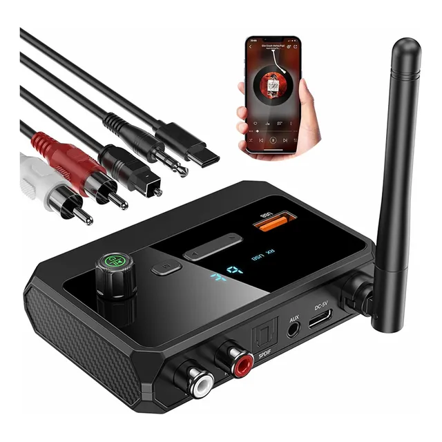 Transmisor Estéreo Adaptador Bluetooth5.3 Audio Aux Receptor
