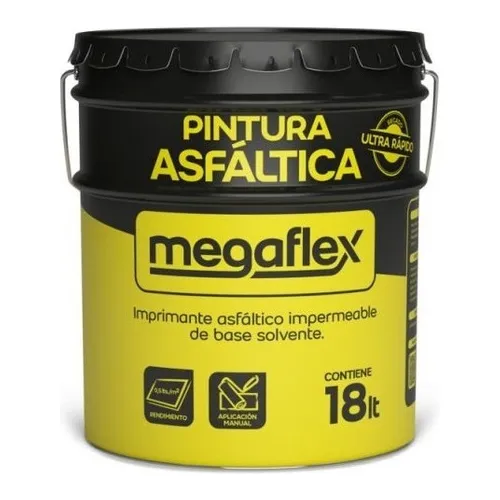 Pintura Asfaltica Megaflex  Base Solvente X 18lts Pintumm