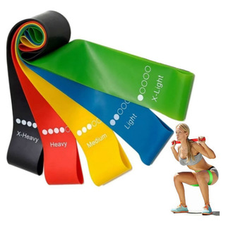 Kit 5 Faixa Elástica Super Mini Band Para Treino Exercícios Kit 5 Faixa Elástica Super Mini Band Para Treino Exercícios