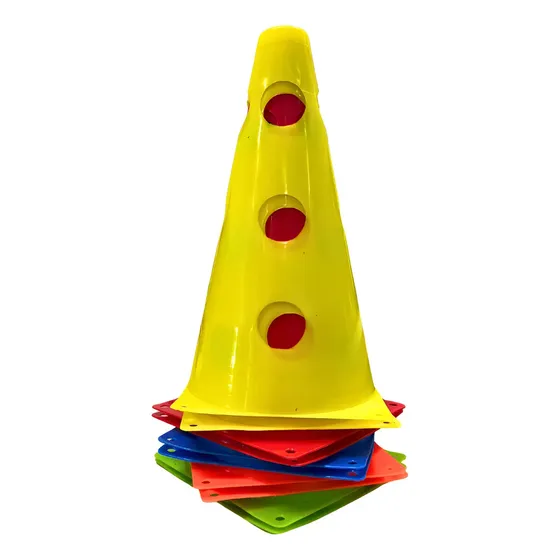 Set De 10 Conos 23cm Con Orificio Entrenamiento Tráfico Color Multicolor