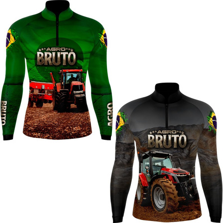 Kit 2 Camisa Camiseta Agro Bruto Tratror Proteção Solar 50 Kit 2 Camisa Camiseta Agro Bruto Tratror Proteção Solar 50