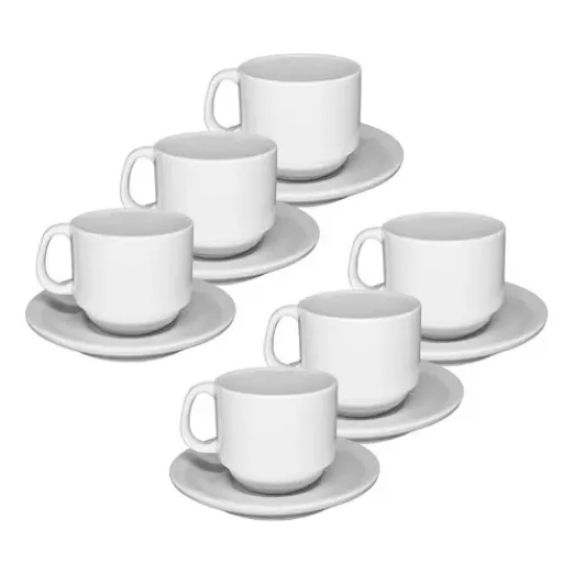Jogo De 24 Xícaras Para Chá C/pires Hotel Premium 200ml Café