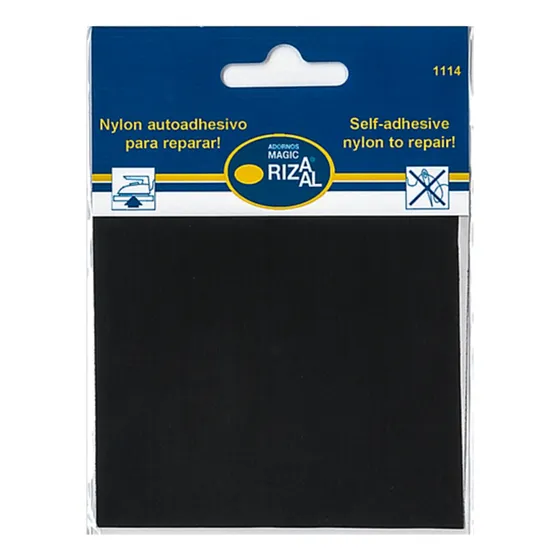 Parche Para Campera De Pluma Impermeable Autoadhesivo Nylon Negro Lisa