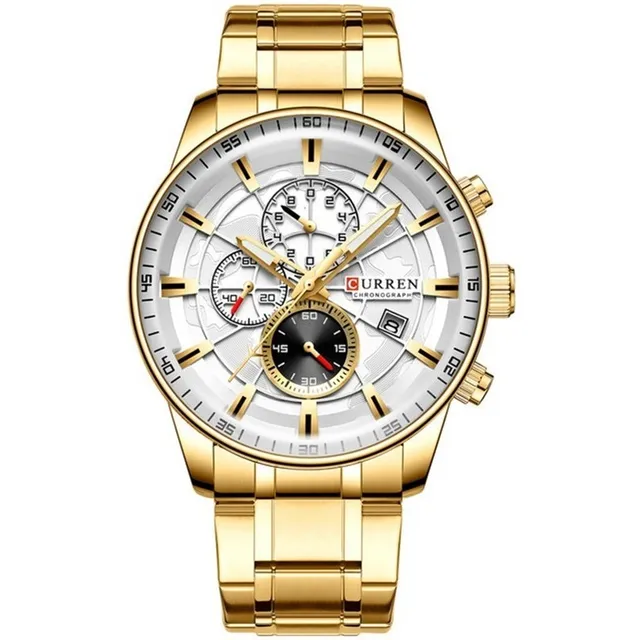 Reloj de pulsera Curren 8362 con correa de acero inoxidable de color dorado - Fondo Ver fotos