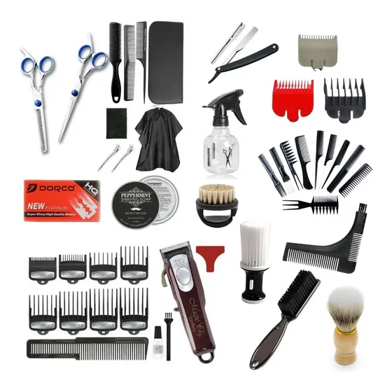 Maquina De Afeitar Wahl Inalámbrica + Combo Barbero 32 En 1
