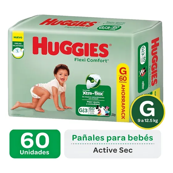 Pañales Huggies Flexi Comfort tamaño G 60 unidades