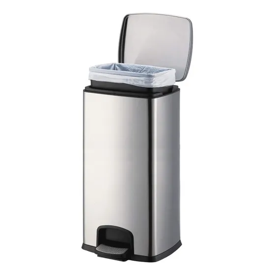 Cubo De Basura De Acero Inoxidable 30 Litros BASURERO PARA Hogar Oficina WAKESHOME