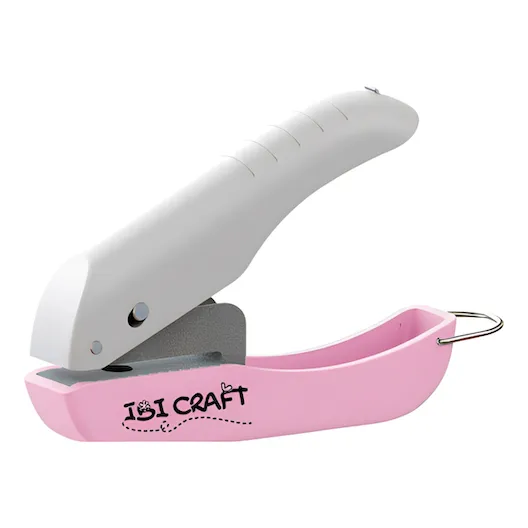 Perforadora Sacabocados Ibi Craft Ideal Scrapbooking Color Rosa Y Crema Forma De La Perforación Círculo
