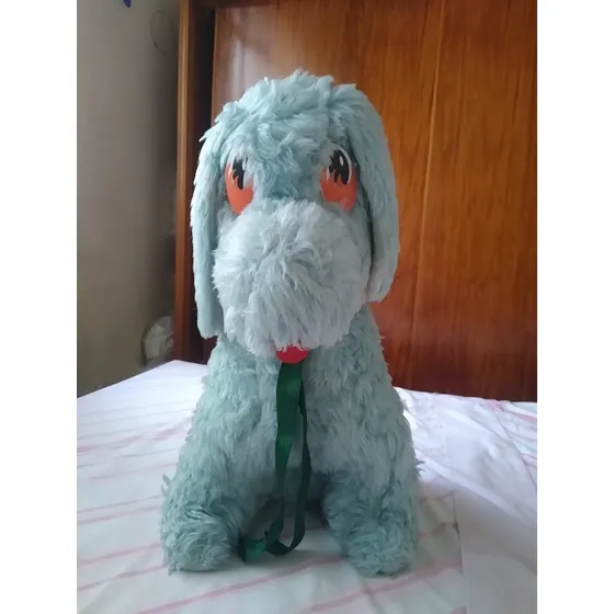Peluche Perro Grande Azul Usado Buenas Condiciones