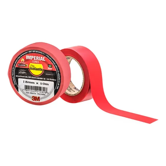 Fita Isolante Colorida Vermelha 3m Imperial 10 Metros
