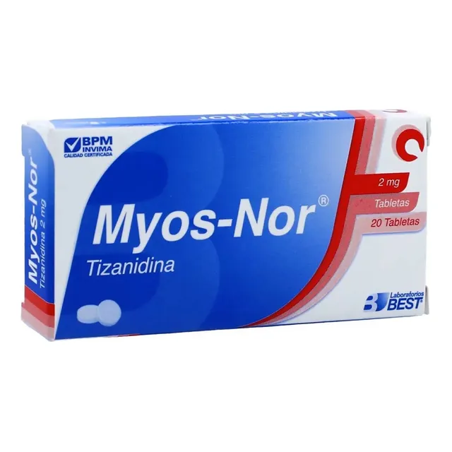 Myos-nor Tizanidina 2mg C*20 Tabletas