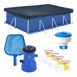 Piscina 5000l+ Filtro 220v 3028l/h+ Peneira+ Flutuador+ Capa Piscina 5000l+ Filtro 220v 3028l/h+ Peneira+ Flutuador+ Capa