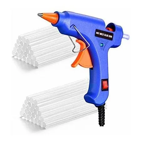 Pistola De Silicona Azul Turquesa 20w Con 10 Barras
