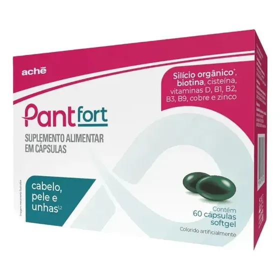 Pant Fort Cabelos Pele E Unhas 60 Cápsulas Softgel Sem Sabor Sem Sabor