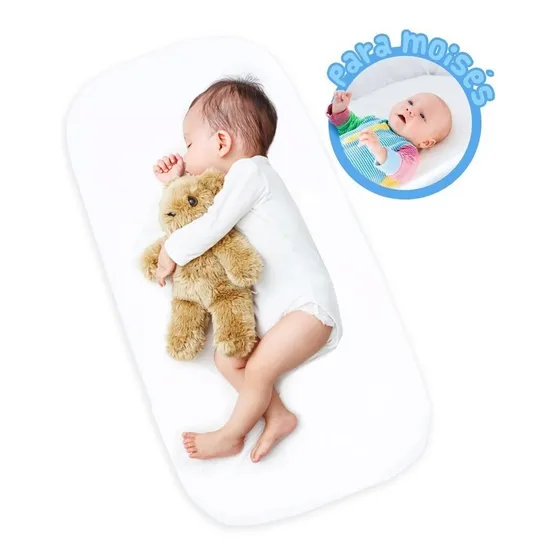 Colchão Oval Para Moisés Cesto Vime Carrinho Bebê Enxoval 