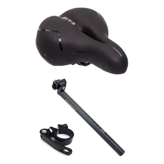 Kit Banco Selim Bike Mola Conforte Mtb Anatômico Com Canote