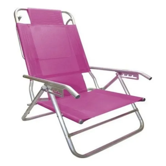 Reposera Silla Aluminio Descansar 5 Pos. Coversol C Color Fucsia