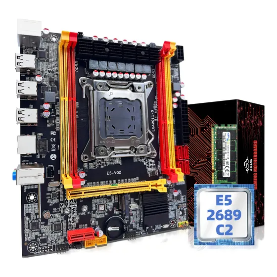 Kit Placa Mãe Processador Xeon E5 2689 16gb Ram Ddr3 1600mhz Cor Kit 2689 16gb