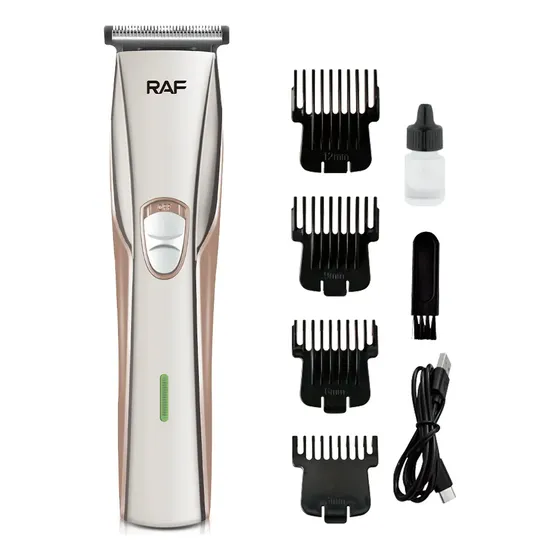 Cortadora De Pelo Y Recortadora Inalambrica Raf 4 Niveles Beige