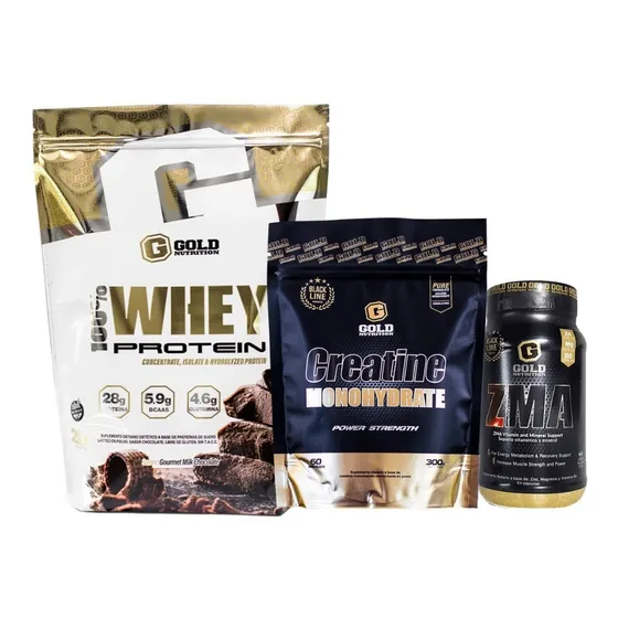 Whey Protein 2lbs + Creatina + Zma. Combo Gold. Outlet