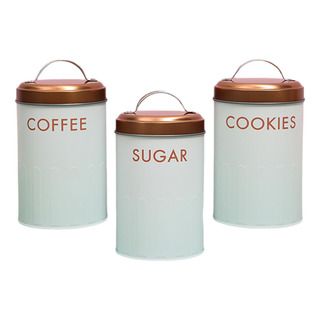 Tarros De Almacenamiento De Azúcar, Café Y Té De 3 Dorado Tarros De Almacenamiento De Azúcar, Café Y Té De 3 Dorado
