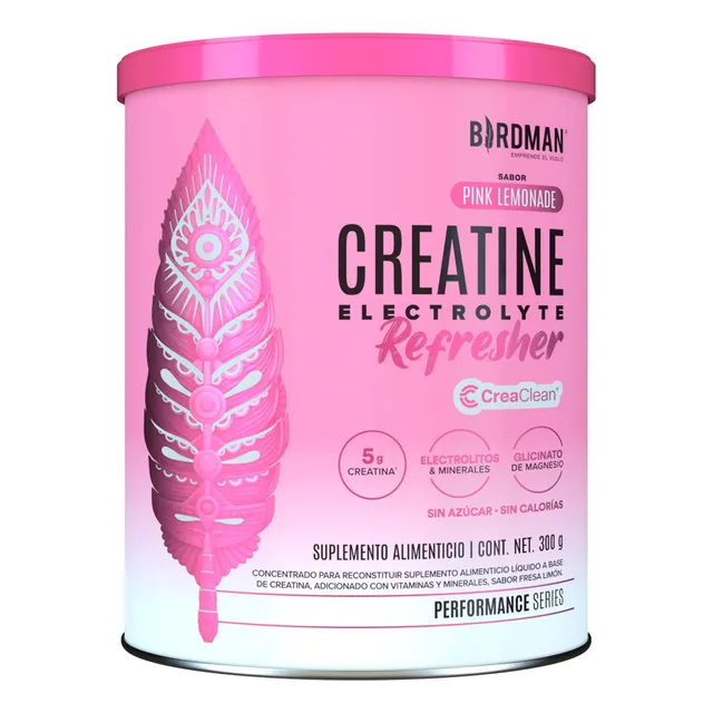 Birdman Creatine Refresher | Creatina Monohidratada con Electrolitos, Magnesio y Vitaminas | Pink Lemonade | 30 Porciones