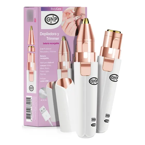Depiladora Facial Gnp 2 En 1. Recargable Usb Con Trimmer