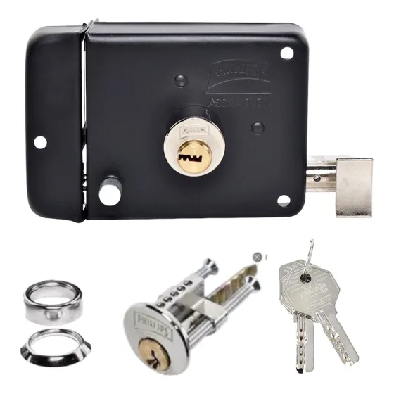 Cerradura Chapa Puerta 715 Cl Alta Seg Izq Phillips Negro