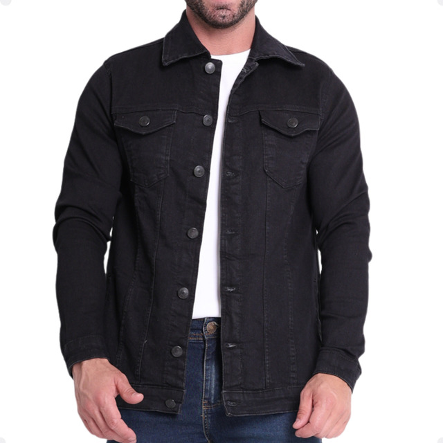 Jaqueta Jeans Sarja Masculina Fit Coloridas Casual Versátil Jaqueta Jeans Sarja Masculina Fit Coloridas Casual Versátil