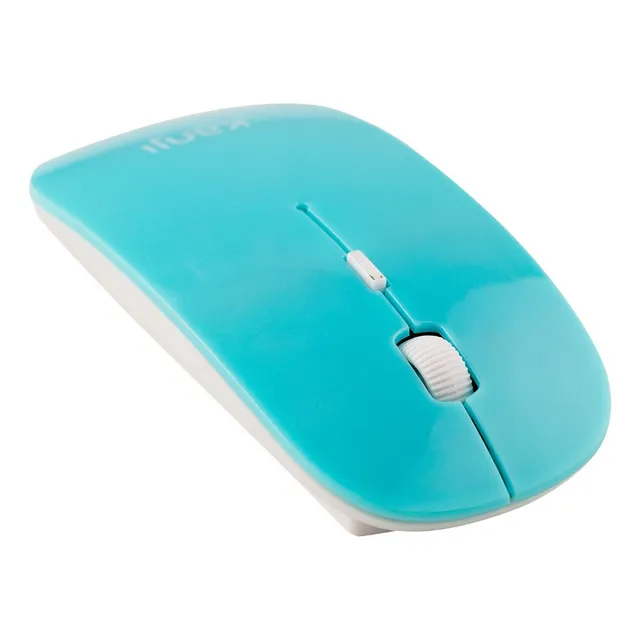 Mouse Kanji Kj-mousei002 Azul Inalámbrico Celeste