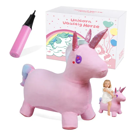 Unicornio Peluche para Niños Juguetes Inflables 65cm Anpro 01 Rosa