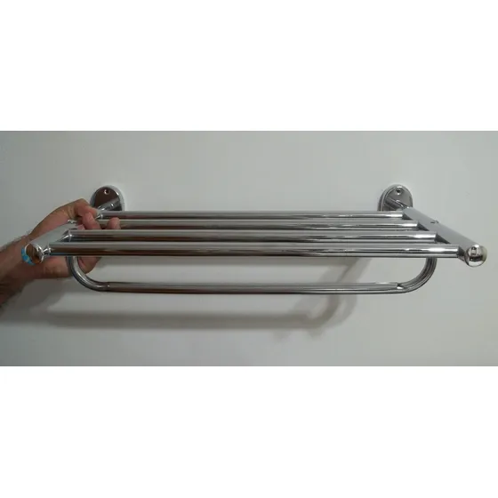 Repisa De Pared P/baño Con Toallero Cromado