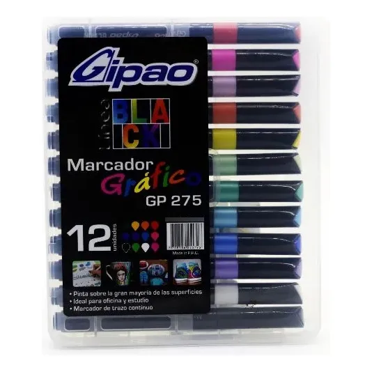 Marcadores Gráficos Gipao Black X12