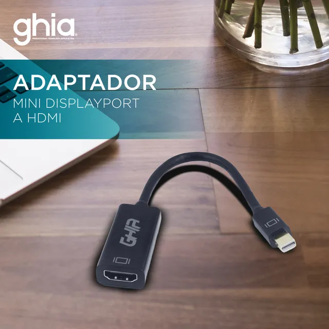 Adaptador Ghia Hdmi Hembra Mini Display Port Macho Color Negro Modelo Adap-9