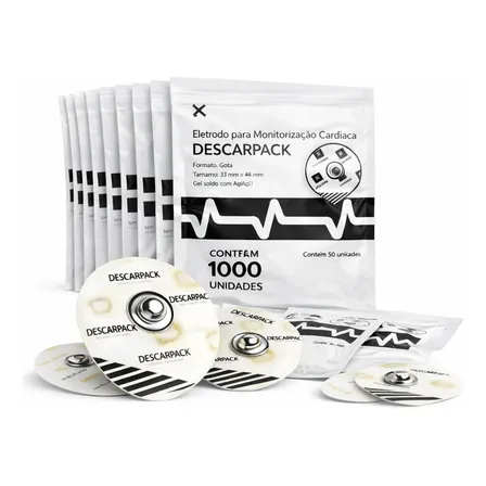 Eletrodo Ecg Adulto Descarpack 1000 Unidades Descartável 127v