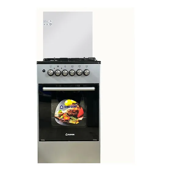 Cocina Combinada Eldom Modelo Florencia Plateada 3+1 H Gris