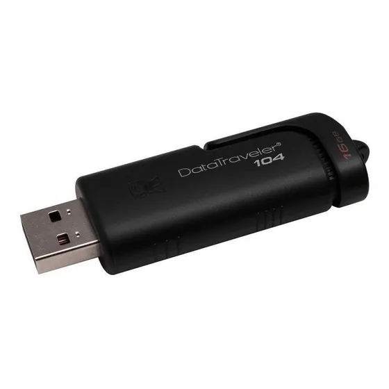 Pendrive Kingston DataTraveler 104 DT104 16GB 2.0 Liso preto