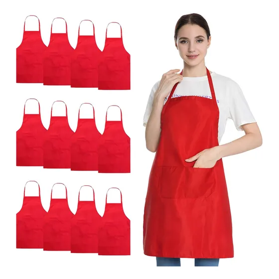 Hi Loyaya 12 Delantal Rojo Bolsillo Para Pintura Fiesta Niña