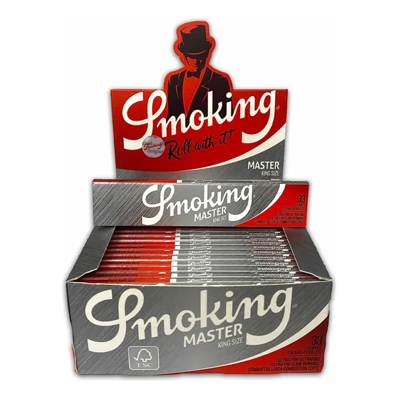 Caixa Seda Smoking Prata Master King Size Original Com Nf