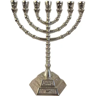 Menorca Tierra Santa, 7 Brazos, 12 Tribus Of Israel, Plat... Menorca Tierra Santa, 7 Brazos, 12 Tribus Of Israel, Plat...