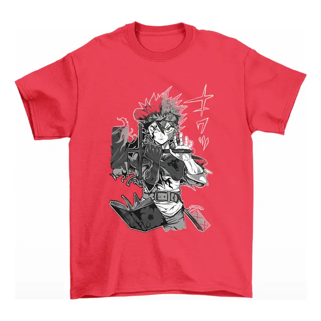Camisa Em Algodão Anime Asta Black Clover Unissex Camiseta