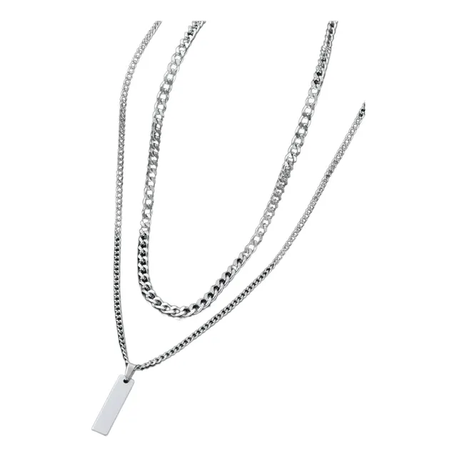 Set De Collares Cadenas De Hombre Acero Inoxidable 