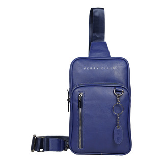 Crossbody De Caballero, Marca Perry Ellis Acabado De Los Herrajes Níquel Color Azul Correa De Hombro Azul Diseño De La Tela Liso Crossbody De Caballero, Marca Perry Ellis Acabado De Los Herrajes Níquel Color Azul Correa De Hombro Azul Diseño De La Tela Liso