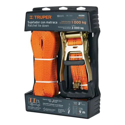 Sujetador Traca Criquet Tensor Linga Carga 3000kg 9mt Truper