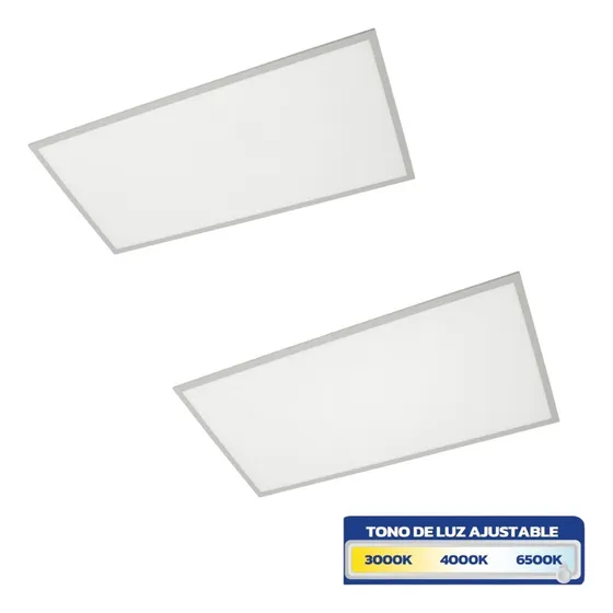 2 Panel Led 60x120 Cm Luz Blanca Tecnoled Mlpabl60x120 3cct Blanco